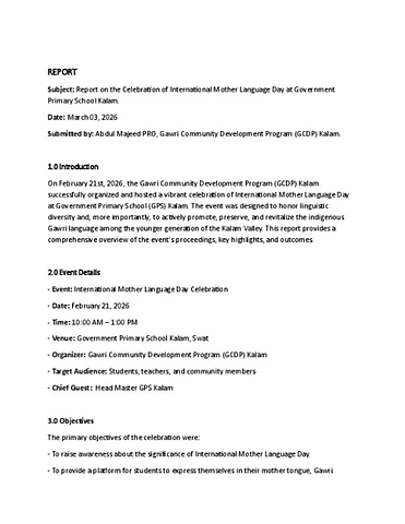 Celebration of International Mother Language Day  2026